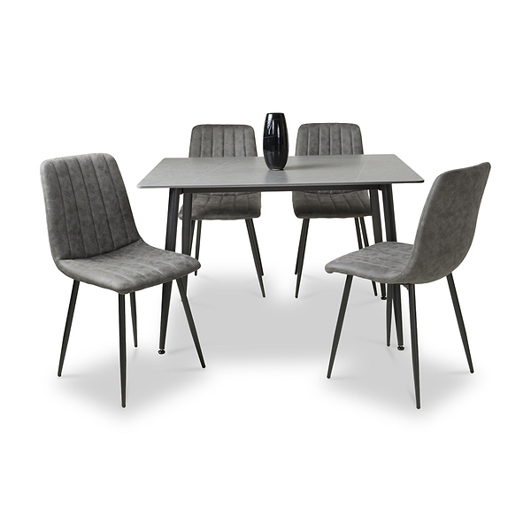 Avaston 120cm Dining Table with 4 Luna Dining Chairs
