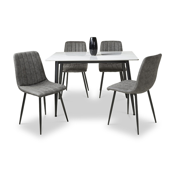 Avaston 120cm Dining Table with 4 Luna Dining Chairs