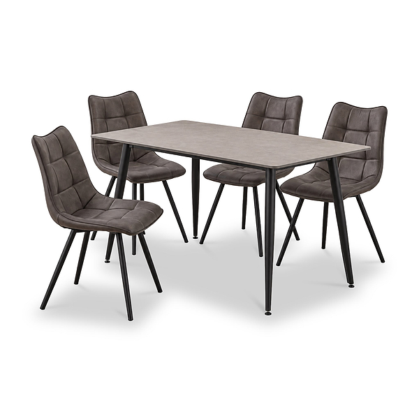 Avaston 120cm Dining Table with 4 Zeno Dining Chairs