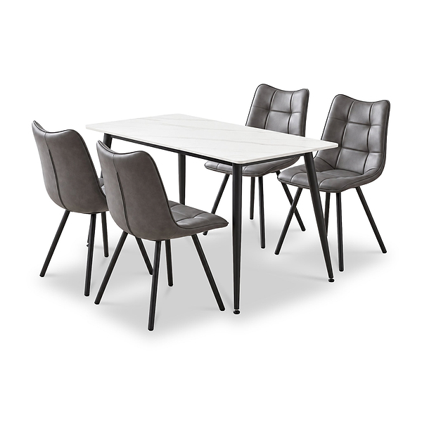 Avaston 120cm Dining Table with 4 Zeno Dining Chairs