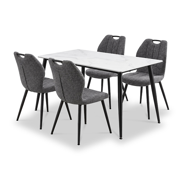 Avaston 120cm Dining Table with 4 Delvine Dining Chairs