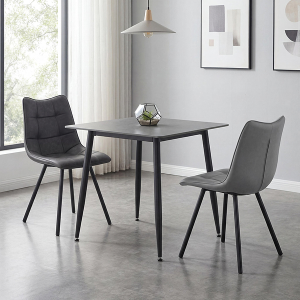 Avaston 80cm Square Dining Table with 2 Zeno Dining Chairs