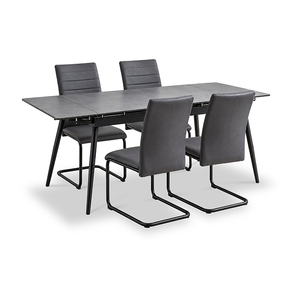 Avaston 120cm-180cm Extending Table with 4 Aeron Dining Chairs