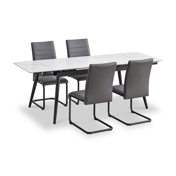 Avaston 120cm-180cm Extending Table with 4 Aeron Dining Chairs
