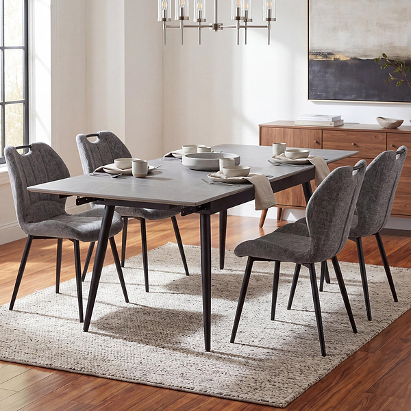 Avaston 120cm-180cm Extending Table with 4 Delvine Dining Chairs