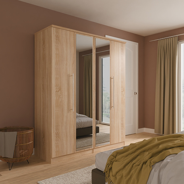 Bramwell 4 Door Mirrored Wardrobe