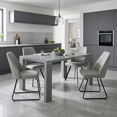 Jackson Grey Gloss Rectangular Dining Table