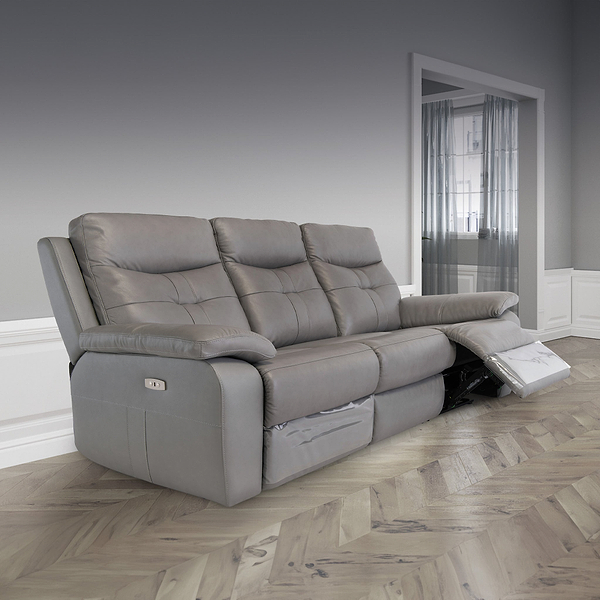 Talbot Leather Power Reclining 3 Seater Sofa
