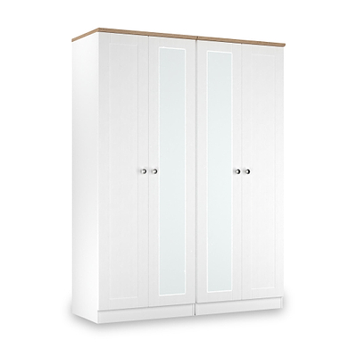 Marlowe 4 Door Mirrored Wardrobe
