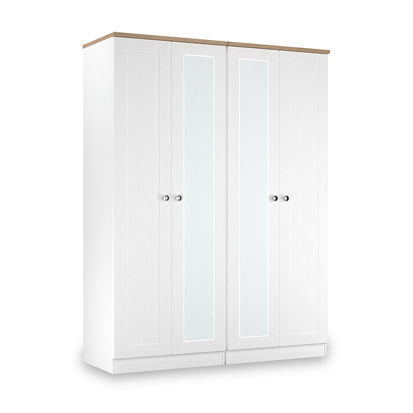 Marlowe 4 Door Mirrored Wardrobe
