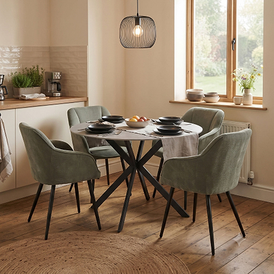 Perry Grey 120cm Sintered Stone Round Dining Table