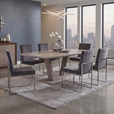 Marco Latte Gloss 160cm Rectangular Dining Table