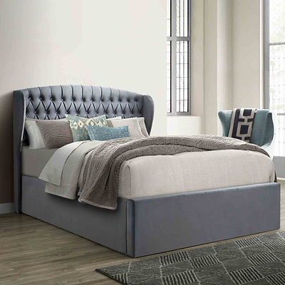 Sailsbury Velvet Ottoman Storage Bed Frame