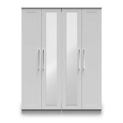 Bellamy Tall 4 Door 2 Central Mirrored Wardrobe