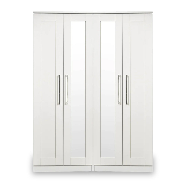 Bellamy Tall 4 Door 2 Central Mirrored Wardrobe