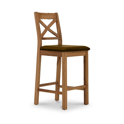 Zelah Oak Cross Back Bar Stool