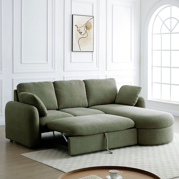 Belvere Curved Corner 3 Seater Sofa Bed