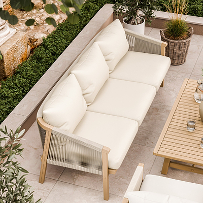 Roma FSC 5 Seater Triple Lounge Set with Rectangular Coffee Table