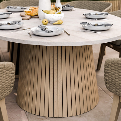 Saturn 8 Seater Ellipse D Conical Dining Set with Eden Dawn Dining Chairs