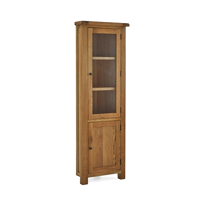 Zelah Oak Corner Display Cabinet