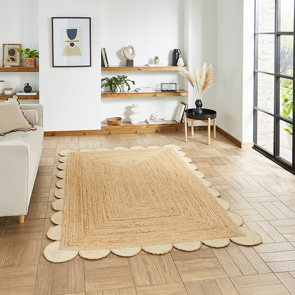 Chesney Jute Scalloped Edge Natural Rug