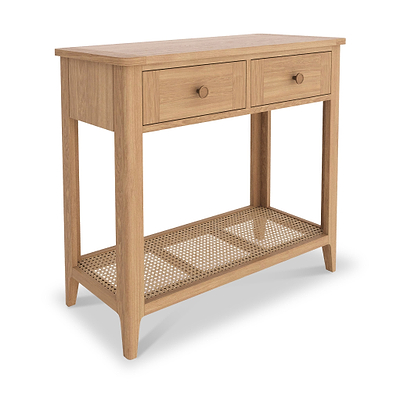 Albany Oak & Rattan Console Table