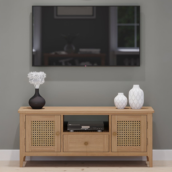 Albany Oak & Rattan 120cm TV Unit