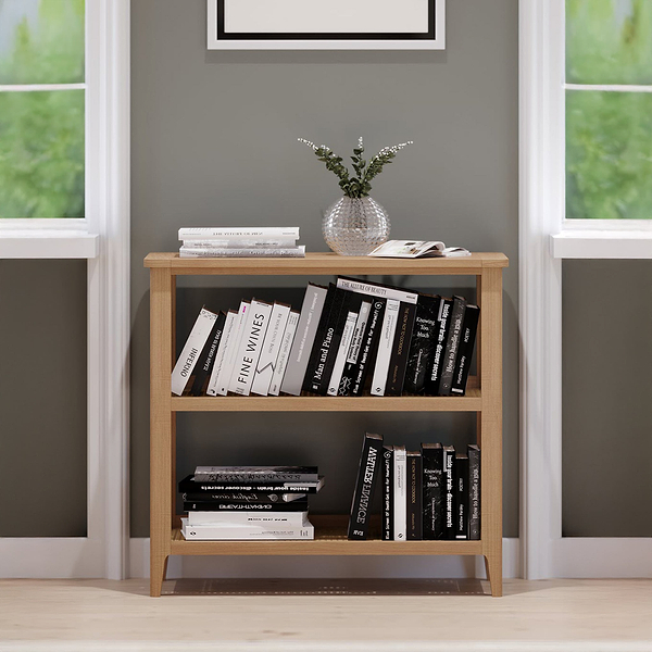 Albany Oak & Rattan Small Bookshelf