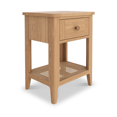 Albany Oak & Rattan Lamp Table