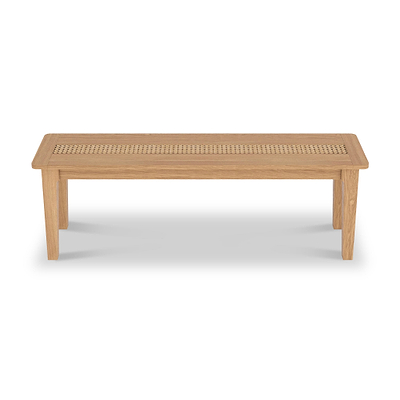 Albany Oak & Rattan 110cm Dining Bench