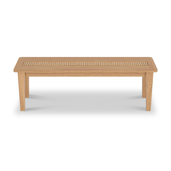 Albany Oak & Rattan 110cm Dining Bench