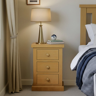 Chiswick Pine 3 Drawer Bedside Table