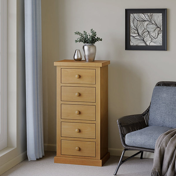 Chiswick Pine 5 Drawer Tallboy Chest
