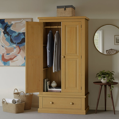 Chiswick Pine Double Wardrobe with Drawer