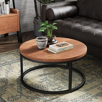 Dunstan Acacia Round Coffee Table