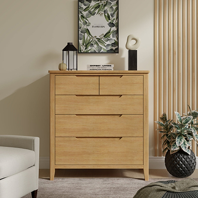 Camdale Oak 2 over 3 Drawer Chest