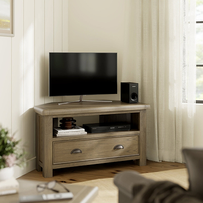 Taunton Smoked Oak 90cm Corner TV Unit