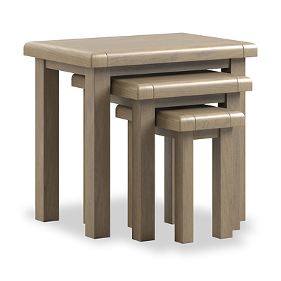 Taunton Smoked Oak Nest of 3 Tables