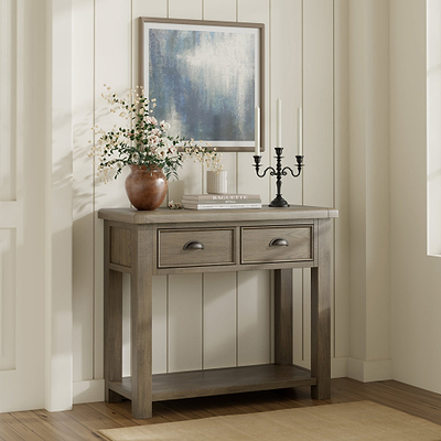 Taunton Smoked Oak 2 Drawer Console Table