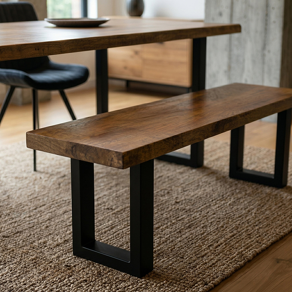 Abel Mango Wood Dining Bench with U Leg