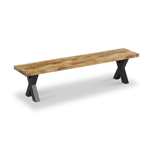 Tobiah Mango Wood Dining Bench with X Leg