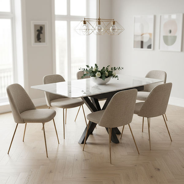 Calista Ceramic 90-150cm Extending Dining Table