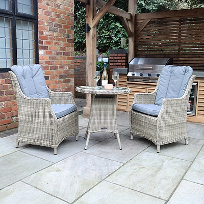 Wentworth 2 Seat Highback Rattan Bistro Set