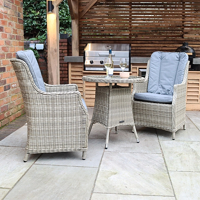 Wentworth 2 Seat Highback Rattan Bistro Set