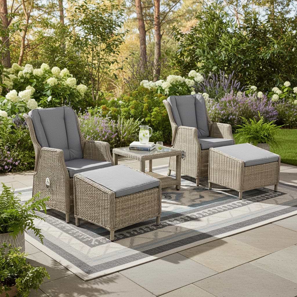 Wentworth Rattan Deluxe Reclining Chair Set