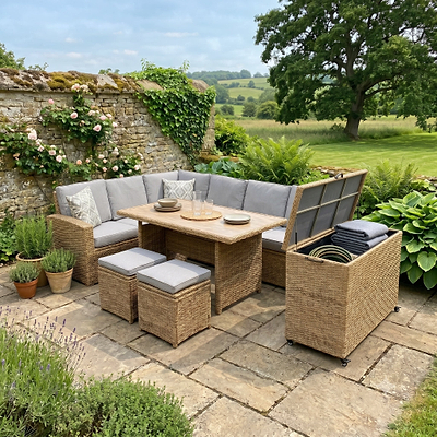 Wentworth Corner Lounge Set with Storage Box