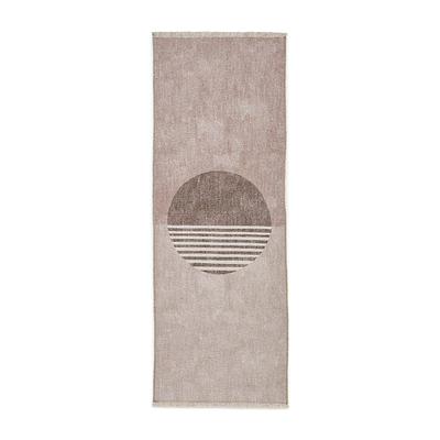 Harford Circle Design Flatweave Washable Rug