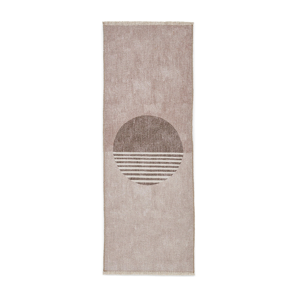 Harford Circle Design Flatweave Washable Rug