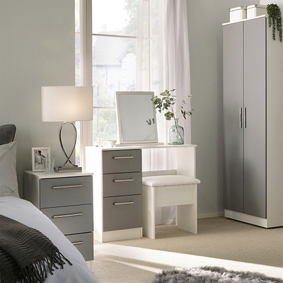 Blakely Grey and White Dressing Table Set