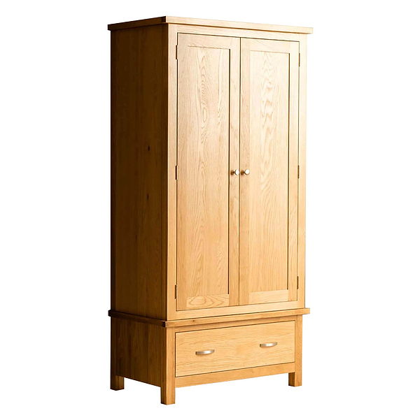 London Oak Double Wardrobe & Drawer
